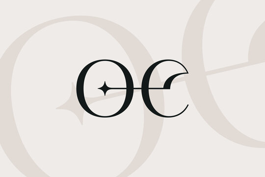OC or CO letter logo icon design. Classic style luxury initials monogram.