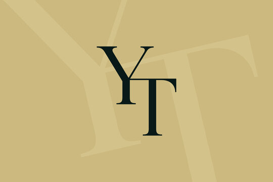 YT or TY letter logo icon design. Classic style luxury initials monogram.
