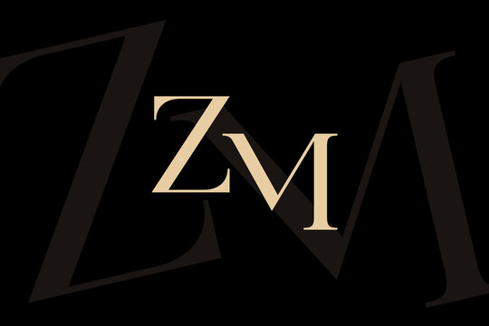 ZM or MZ letter logo icon design. Classic style luxury initials monogram.
