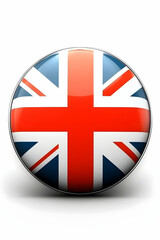 Obraz premium United Kingdom flag sphere button icon. Political, cultural and social topics. Illustration. Could be used for travel guides