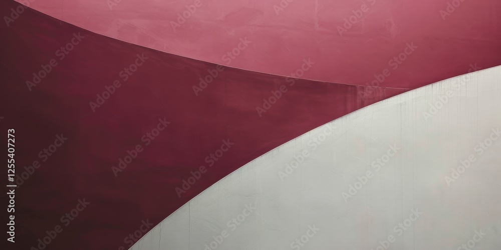Poster an abstract minimalist artwork against a deep maroon background, geometric shapes and negative space