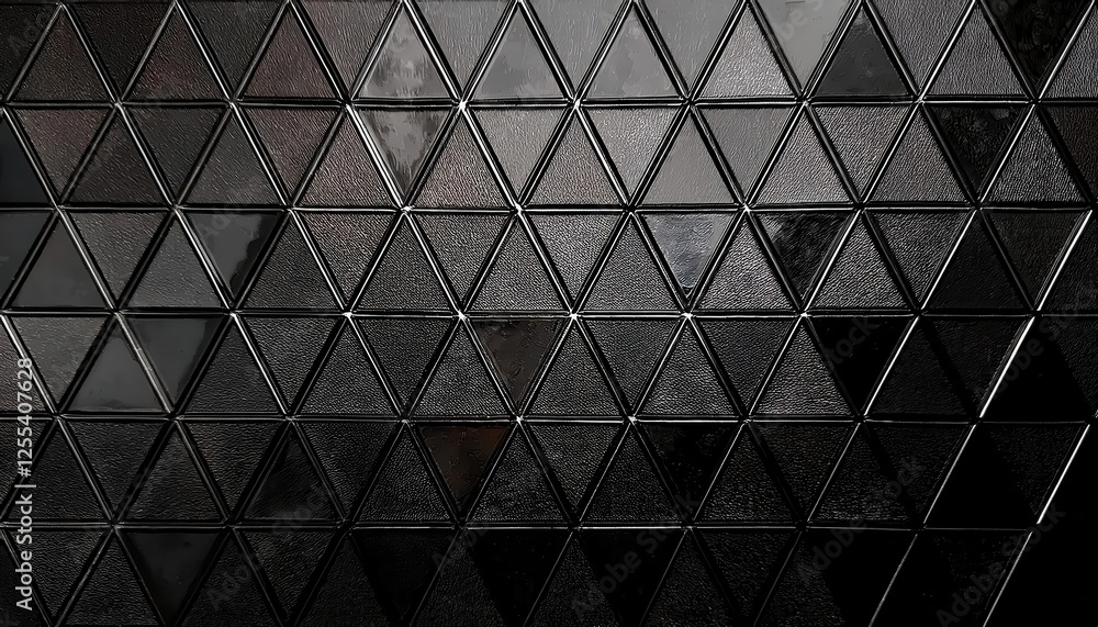 Poster black triangular tile texture with geometric pattern for modern wall design and industrial minimalis
