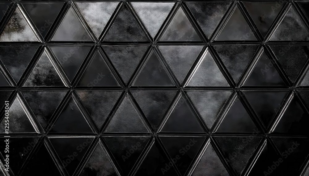 Poster black triangular tile texture with geometric pattern for modern wall design and industrial minimalis