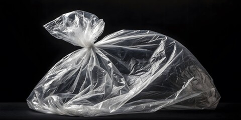 Naklejka premium plastic bag on black background