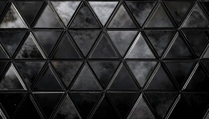 Fototapeta premium black triangular tile texture with geometric pattern for modern wall design and industrial minimalist background