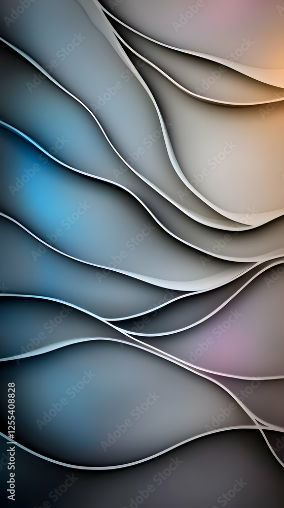 Poster abstract flowing lines art, curving, modern backdrop design for presentations, web design, or backgr
