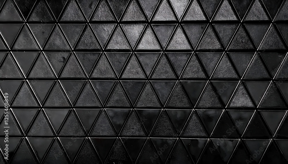 Aufkleber black triangular tile texture with geometric pattern for modern wall design and industrial minimalist background