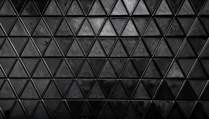 black triangular tile texture with geometric pattern for modern wall design and industrial minimalist background