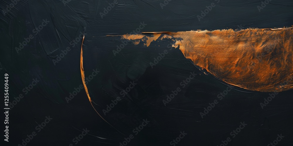 Poster an abstract minimalist artwork against a pure black background, geometric forms and textures in a st