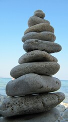 stack of stones on beach