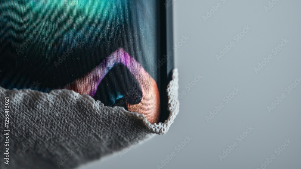 Poster closeup of abstract colorful texture with geometric patterns