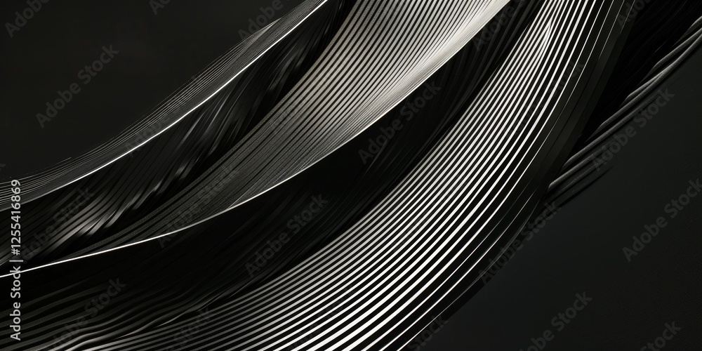 Poster an abstract minimalist composition against a deep black backdrop, minimalist line art with negative 