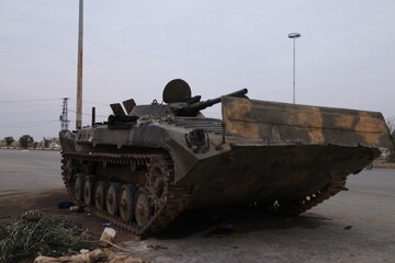 Military aircraft and missiles at a Syrian military site targeted by Israel. Conflict in the Middle East.
