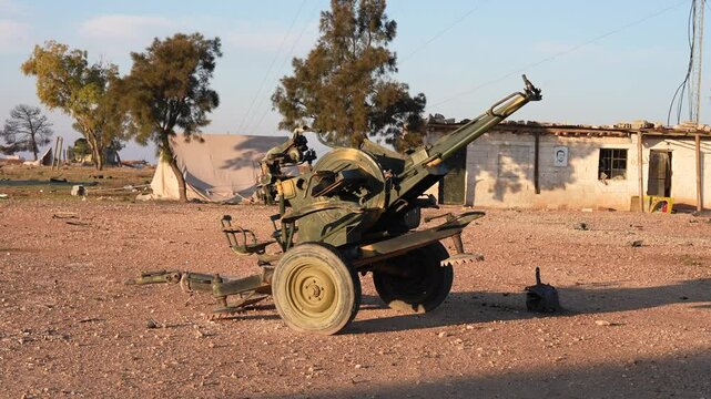 Military aircraft and missiles at a Syrian military site targeted by Israel. Conflict in the Middle East.