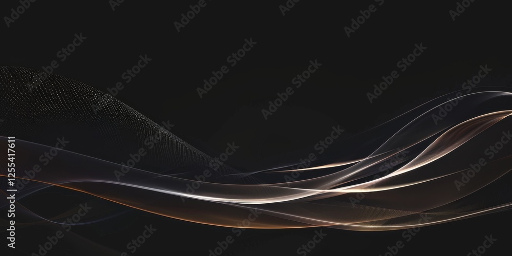 Poster an abstract minimalist composition against a pure black backdrop, minimalist line art with negative 