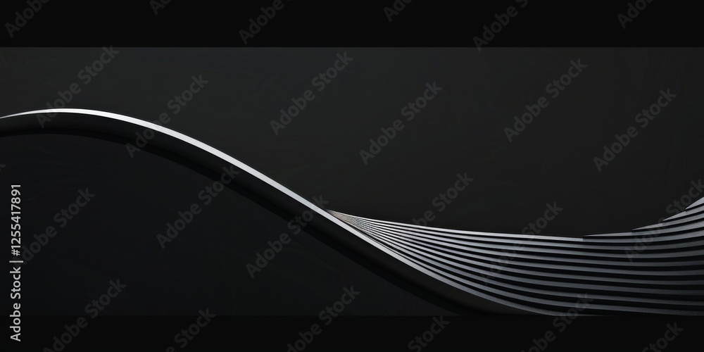 Poster an abstract minimalist composition against a pure black backdrop, minimalist line art with negative 