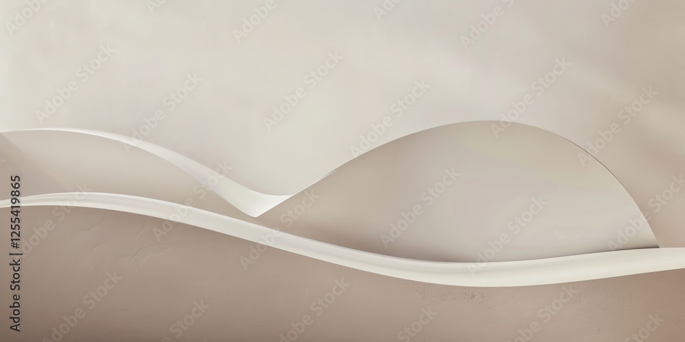 Poster an abstract minimalist composition on a light taupe background, organic shapes and negative space, c