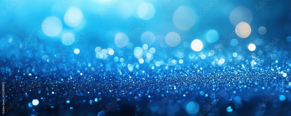 Aufkleber sparkling blue bokeh background with soft light reflections