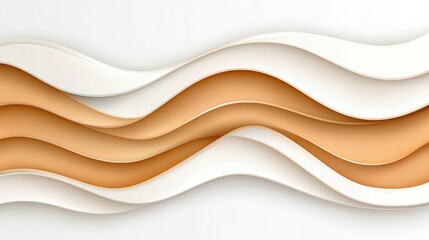 Elegant Wavy Paper Layers in Soft Earth Tones for Modern Background and Design Elements
