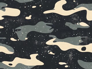 Abstract Camouflage Pattern with Modern Shapes and Colors for Fashion and Design Style