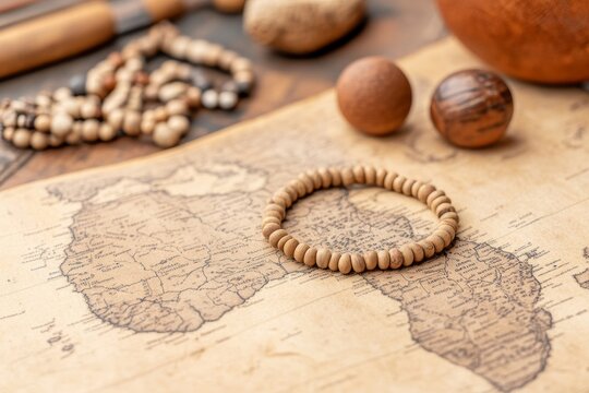 Vintage Aesthetic Southern Africa Liberation Map with Artifacts Cultural Heritage and Seasonal Design for Educational and Historical Enrichment