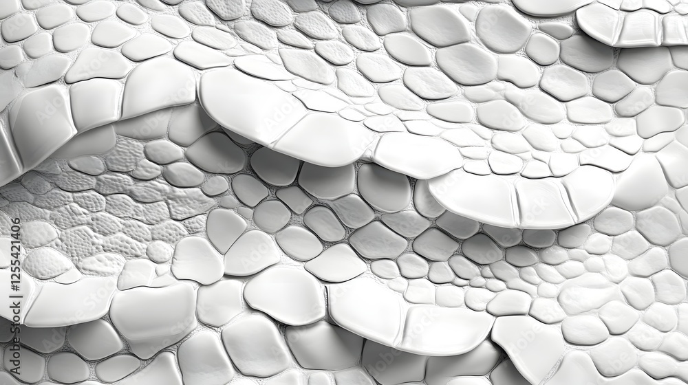 Poster abstract white texture of reptile scales or stone pebbles in a seamless pattern design
