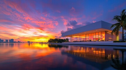 Fototapeta premium Miami Waterfront Sunset View