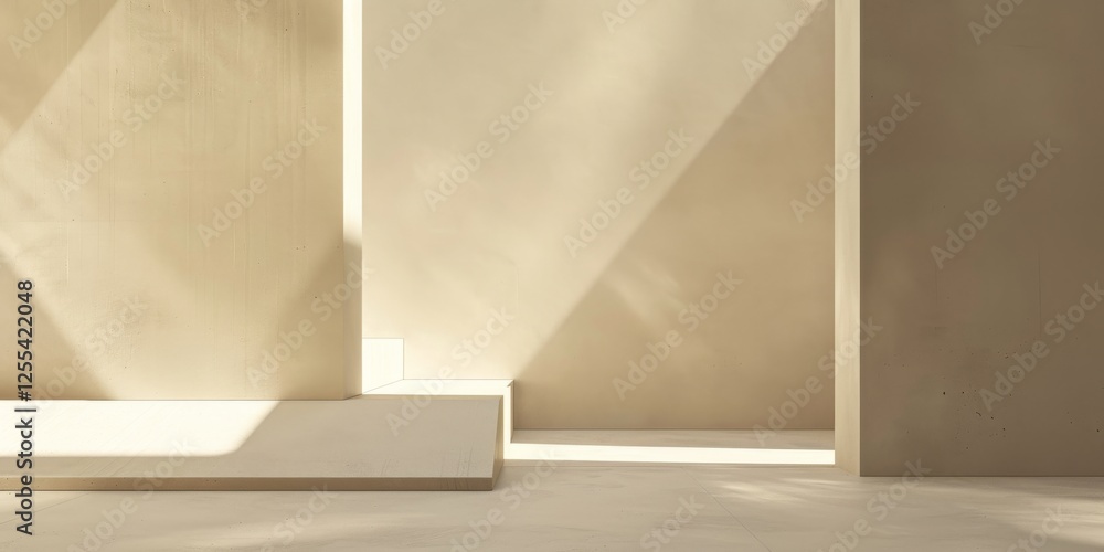 Aufkleber an abstract minimalist design featuring a light beige backdrop, minimalist elements in a harmonious 