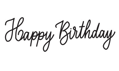 Happy birthday text lettering Hand draw