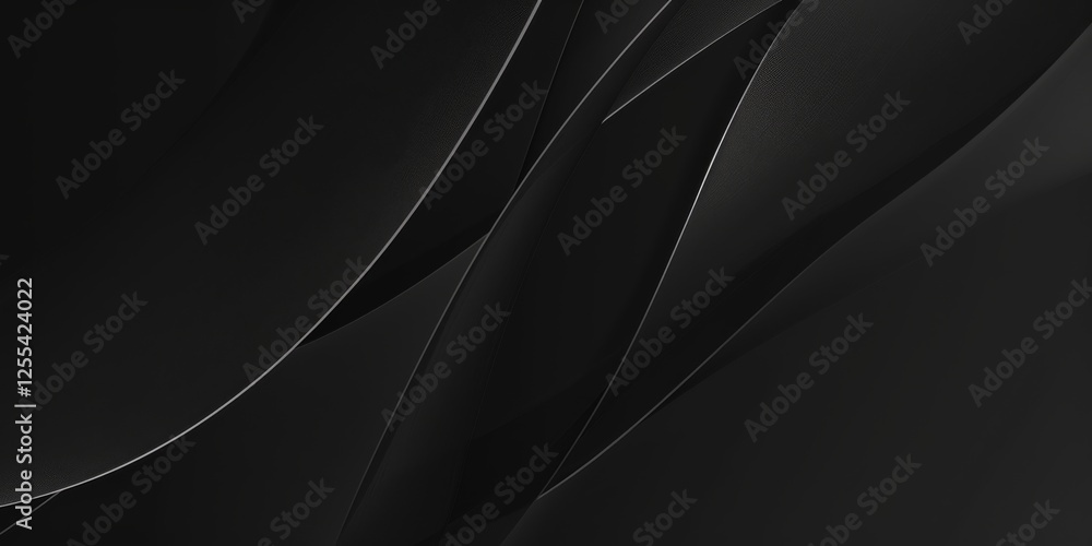 Aufkleber an abstract minimalist design featuring a pure black backdrop, abstract geometric shapes in monochro