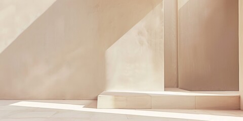 An abstract minimalist design featuring a soft ivory background, Geometric patterns in a structured layout, Contemporary minimalist style