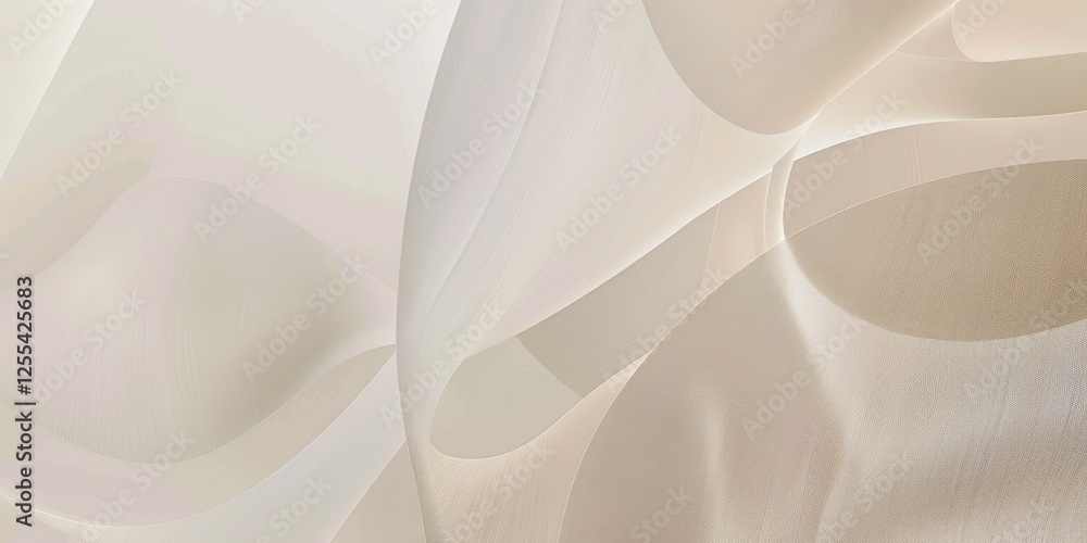 Poster An abstract minimalist design featuring a soft ivory background, Geometric patterns in a structured layout, Contemporary minimalist style