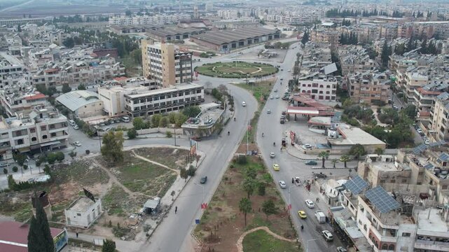 Aerial view of Aleppo City in Syria.