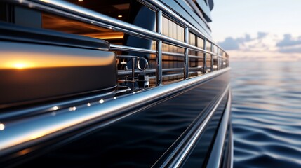 Luxury Yacht at Sunset: A Glimpse of Opulence and Tranquility