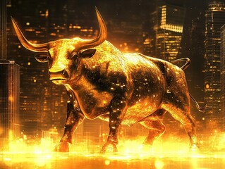 Golden Bull, Cityscape, Financial Power