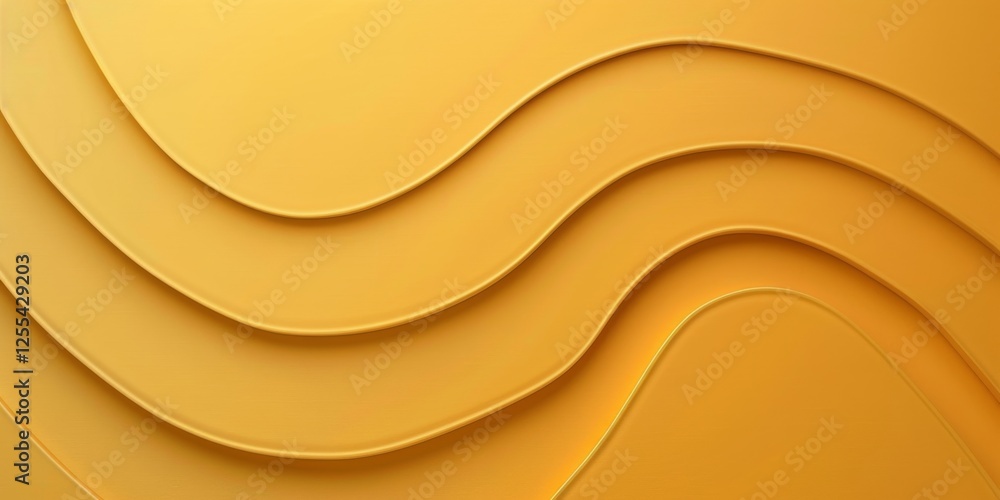 Poster an abstract minimalist design on a warm mustard yellow background, minimalist patterns and negative 