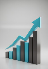 Ascending Growth Chart:  Illustrative 3D Model of Financial Success and  Business Expansion