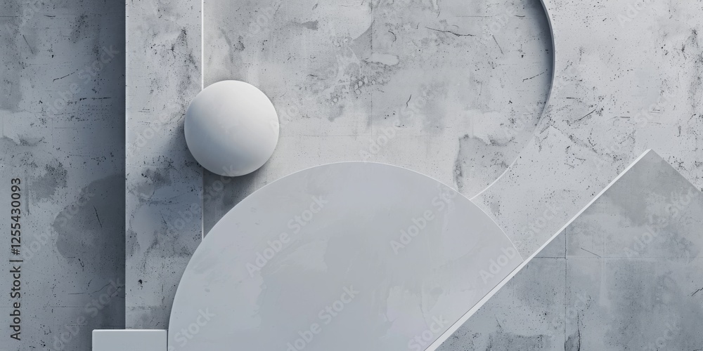 Poster An abstract minimalist design with a cool grey background, Minimalist elements in a balanced layout, Modern minimalist style