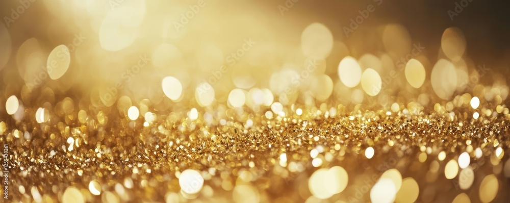 Poster golden bokeh background with glittering abstract light