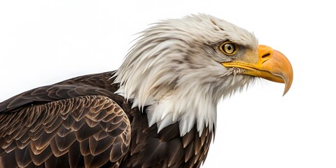 Naklejka premium portrait of a bald eagle on white background