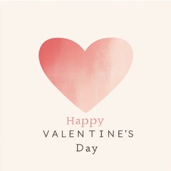 Happy Valentine's Day greeting card with a pink heart