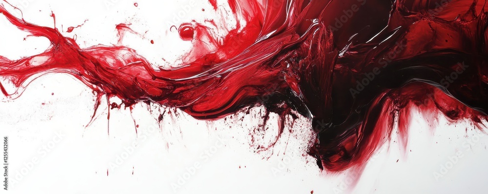 Poster abstract red liquid splash on white background with dynamic motion