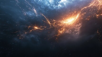 Fototapeta premium Ethereal Energy: A Mesmerizing Dance of Light and Darkness in the Cosmos