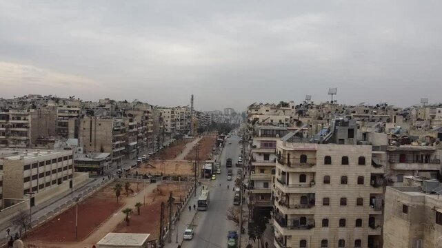 Aerial view of Aleppo City in Syria.
