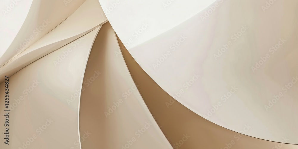 Poster an abstract minimalist design with a light cream background, minimalist geometric shapes in a harmon