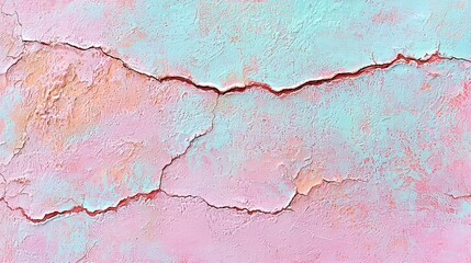 Obraz premium Abstract Texture of Cracked Pink and Blue Wall with Subtle Shades