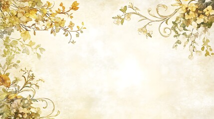 Watercolor Floral Design Corner Border Frame