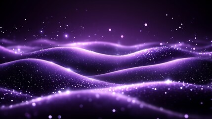 Obraz premium Purple Glittering Waves Abstract Background Design