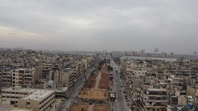 Aerial view of Aleppo City in Syria.