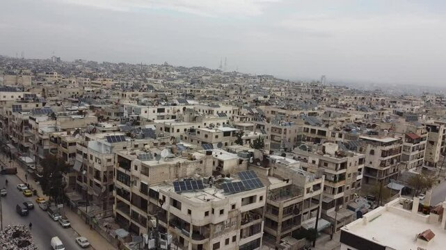 Aerial view of Aleppo City in Syria.
